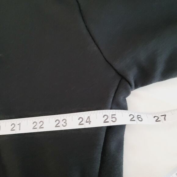 Alo Yoga Hoodie Womans Large Black Full Zip Sweatshirt Drawstring Logo Boxy - Picture 7 of 9